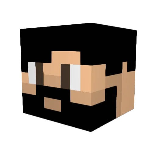 Zwaarsky Minecraft avatar head, 3D render