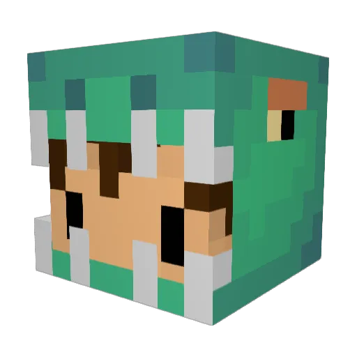Zwado Minecraft avatar head, 3D render