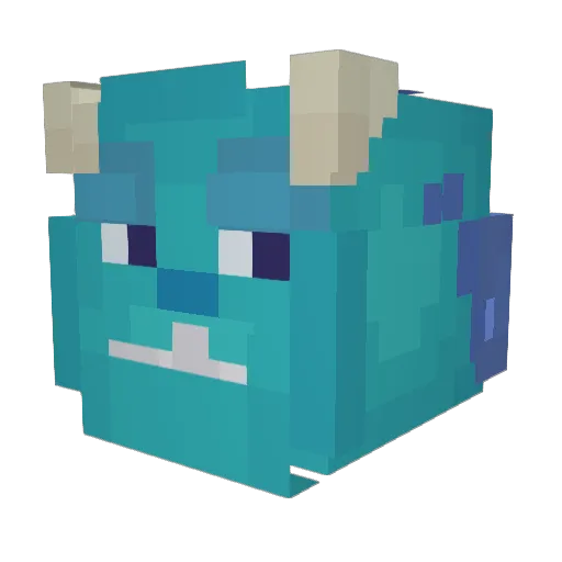 Zwaylufial Minecraft avatar head, 3D render