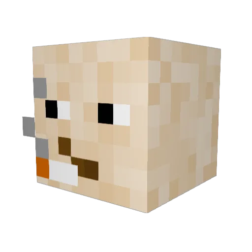 Zweibrett Minecraft avatar head, 3D render