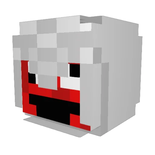 Zwepai Minecraft avatar head, 3D render