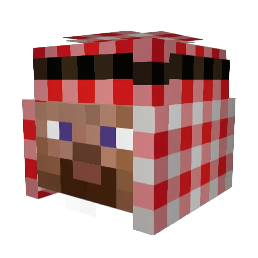 Zwhiso Minecraft avatar head, 3D render