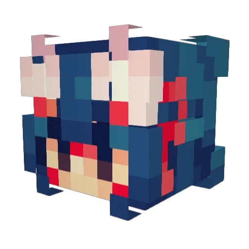 ZwiZwiZwi Minecraft avatar head, 3D render