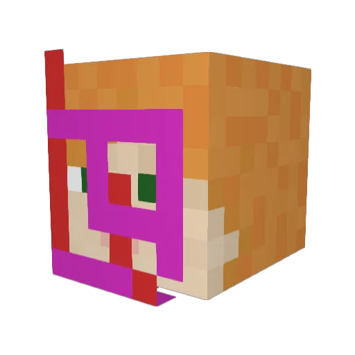 Zwinkle Minecraft avatar head, 3D render