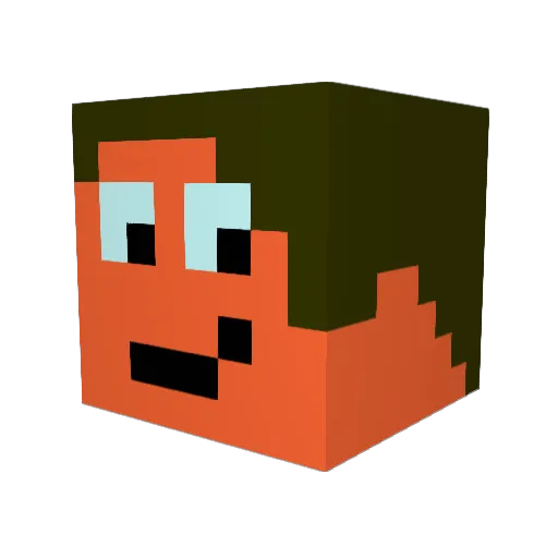 ZwoloLP Minecraft avatar head, 3D render