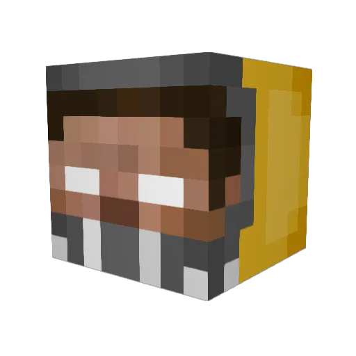 Zwooll Minecraft avatar head, 3D render