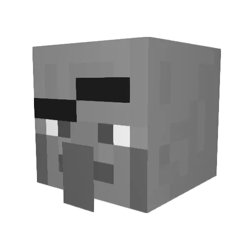 Zwyex Minecraft avatar head, 3D render