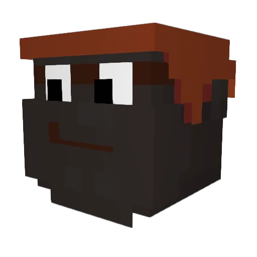 Zx_axo Minecraft avatar head, 3D render