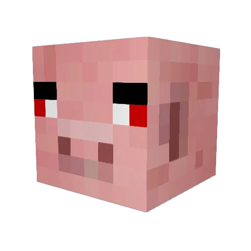 ZxcPig Minecraft avatar head, 3D render