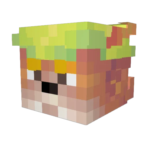 Zxura Minecraft avatar head, 3D render