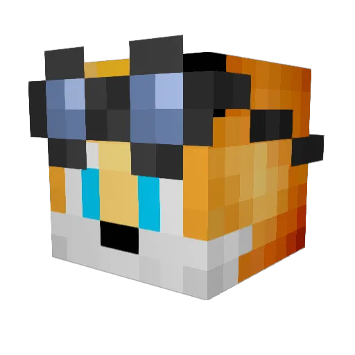 ZyFox Minecraft avatar head, 3D render