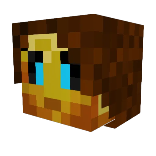 Zyamiu Minecraft avatar head, 3D render
