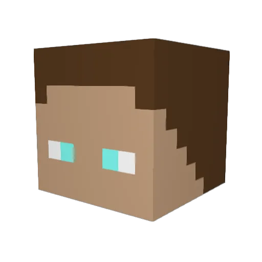 Zyanyt Minecraft avatar head, 3D render