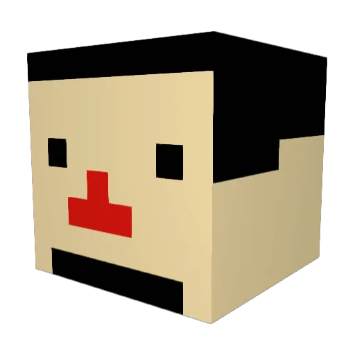 Zybixe Minecraft avatar head, 3D render