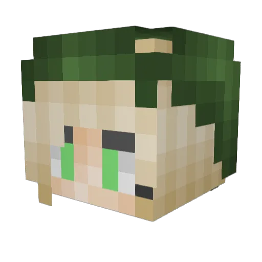 Zybria Minecraft avatar head, 3D render