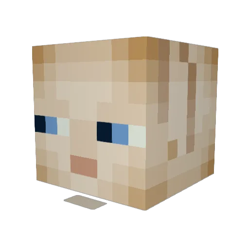 Zybril Minecraft avatar head, 3D render