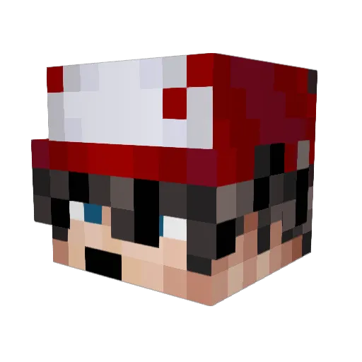 Zyclomus Minecraft avatar head, 3D render