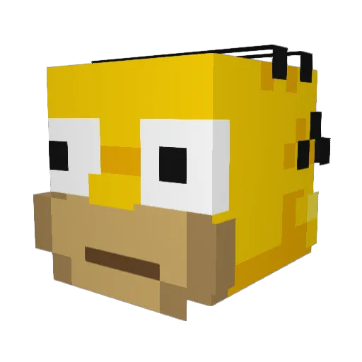 Zygaga Minecraft avatar head, 3D render