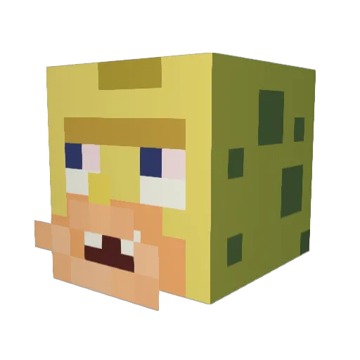 Zyk4e Minecraft avatar head, 3D render