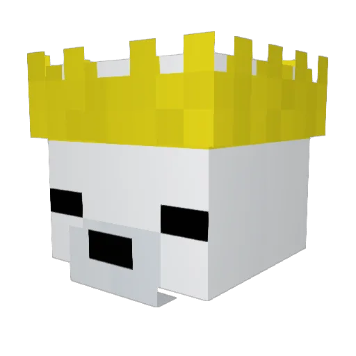 Zyketx Minecraft avatar head, 3D render