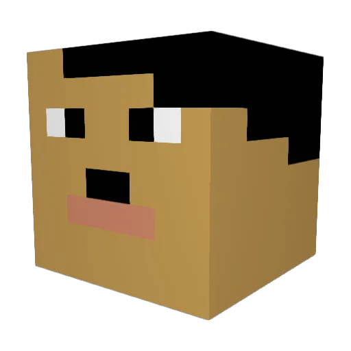 Zylack Minecraft avatar head, 3D render