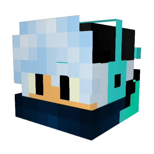ZyloTheLoFiWolf Minecraft avatar head, 3D render