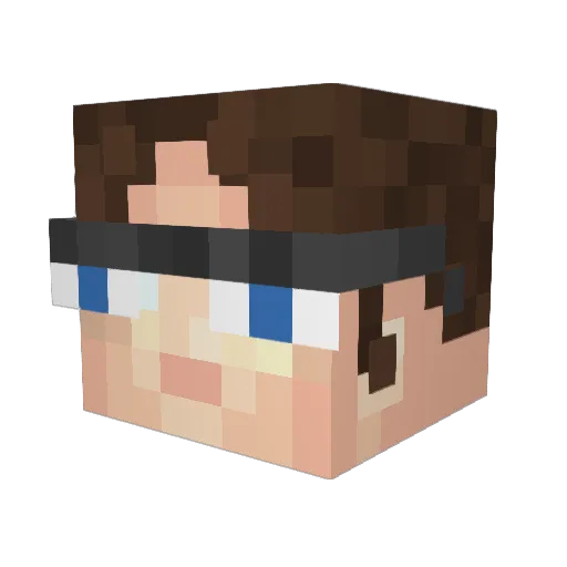 Zylouh Minecraft avatar head, 3D render