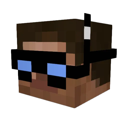 Zynmin Minecraft avatar head, 3D render
