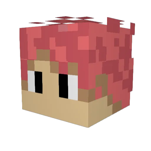 Zynyster Minecraft avatar head, 3D render