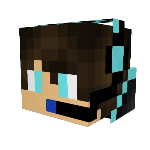 Zypdros Minecraft avatar head, 3D render