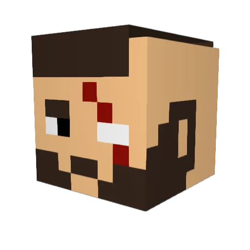 ZypexR Minecraft avatar head, 3D render