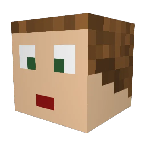 Zyqrozz Minecraft avatar head, 3D render