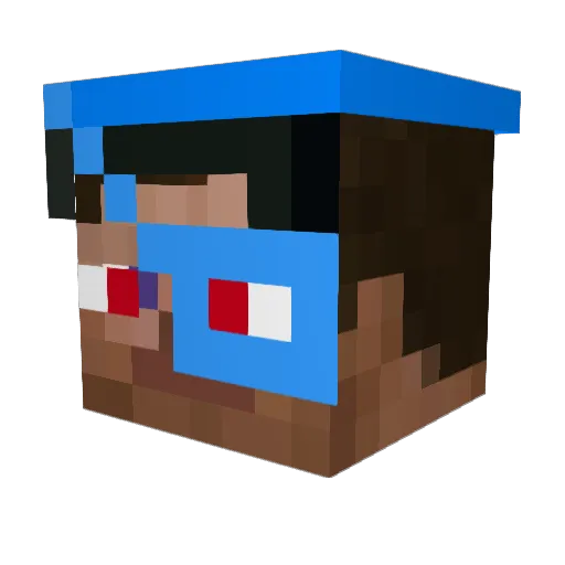 ZyroDaGoat Minecraft avatar head, 3D render