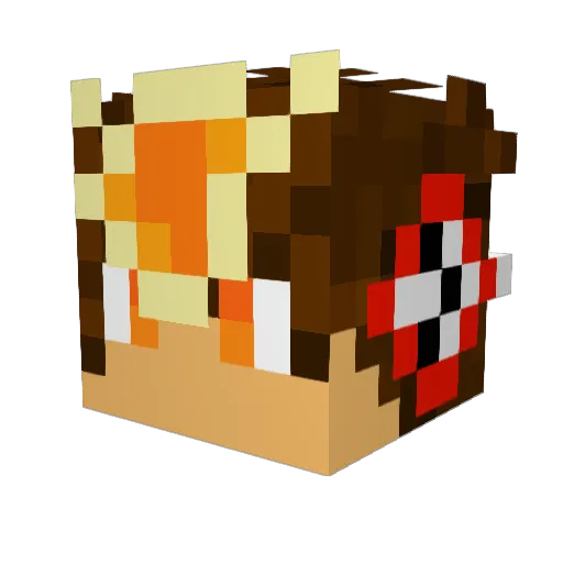 ZyroxXII Minecraft avatar head, 3D render