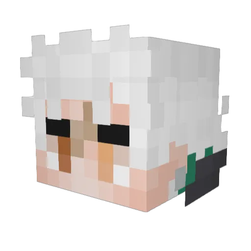 Zyrren Minecraft avatar head, 3D render