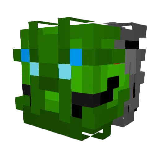 Zyudenryu Minecraft avatar head, 3D render