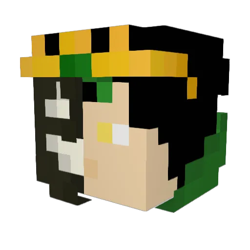 ZyxMegastar Minecraft avatar head, 3D render