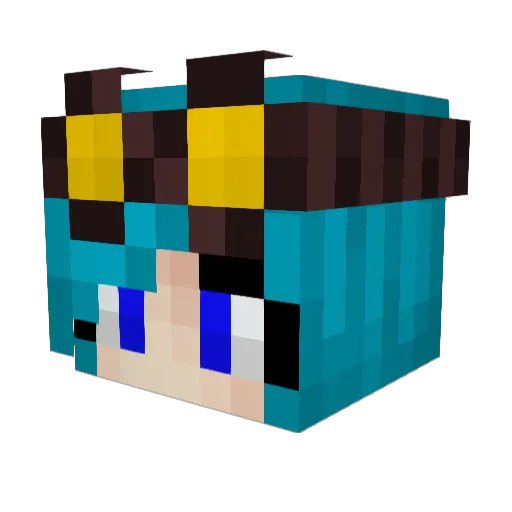 Zyxien Minecraft avatar head, 3D render