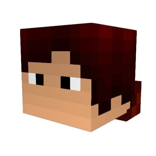 Zyxon Minecraft avatar head, 3D render