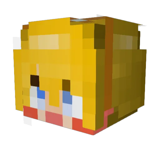Zzangten Minecraft avatar head, 3D render