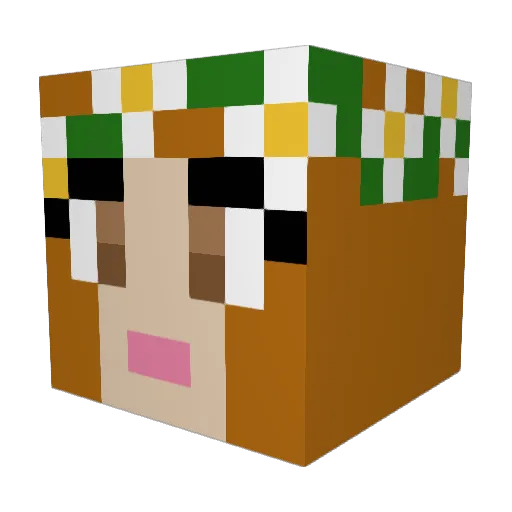 Zzazzaa Minecraft avatar head, 3D render