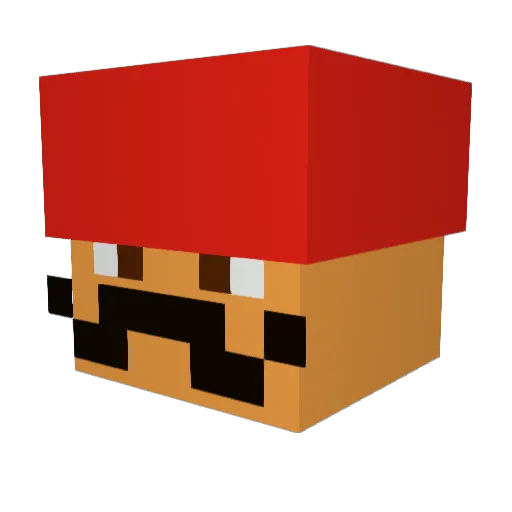 Zzeldarian Minecraft avatar head, 3D render