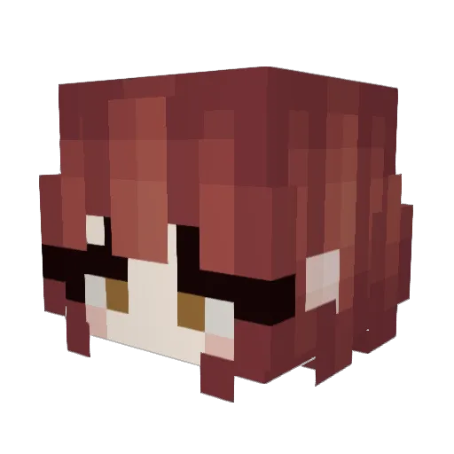 Zzh_e Minecraft avatar head, 3D render