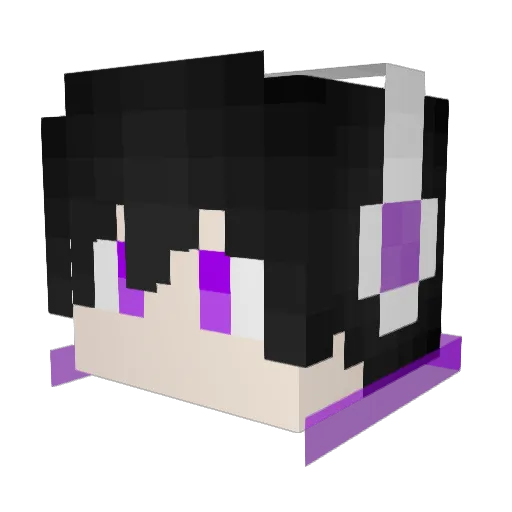 Zzhaijk Minecraft avatar head, 3D render
