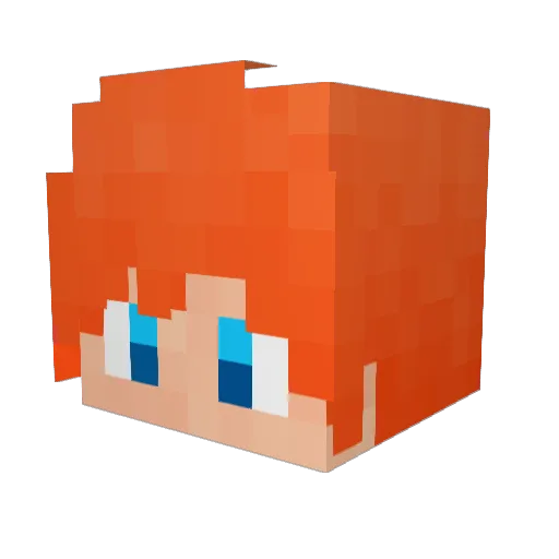 ZziPhone Minecraft avatar head, 3D render