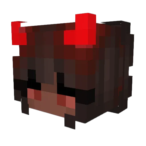 Zzua Minecraft avatar head, 3D render