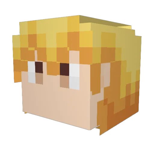 Zzub Minecraft avatar head, 3D render