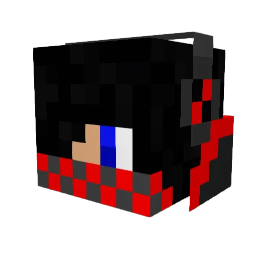 ZzyzZ Minecraft avatar head, 3D render