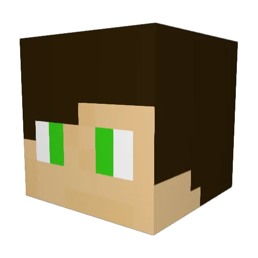Zzzajcuu Minecraft avatar head, 3D render