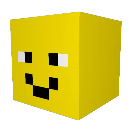 _002_ Minecraft avatar head, 3D render